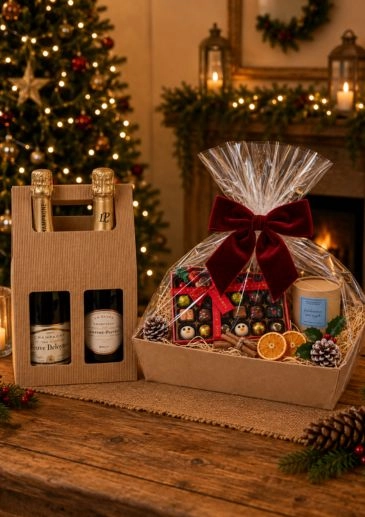 A substantial combination of Champagne, chocolate and fragrance for someone special.